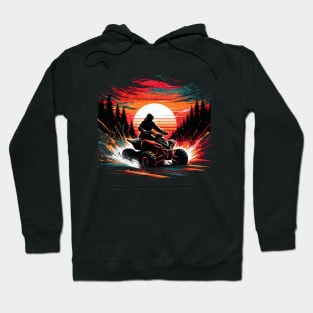 Quadbike Coniferous Forest Graffiti Design Hoodie